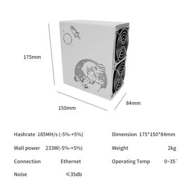 Goldshell 185M 235W WiFi Miner Dogecoin Silent Asic Miner